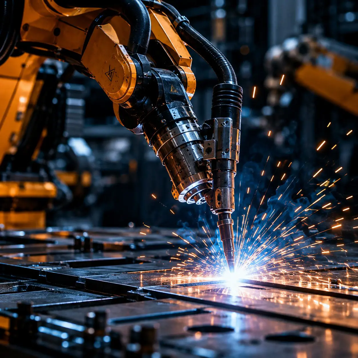 Otomotiv Şasi Parçaları İçin Çift İstasyonlu Robotik Kaynak Hattı